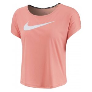 Nike Swoosh Run hardloopshirt dames zalm roze/wit