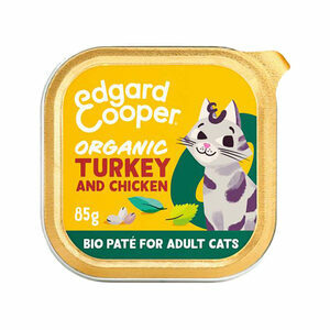 Edgard & Cooper Adult Cat - Organic - Kalkoen en Kip - Paté - 16 x 85 g
