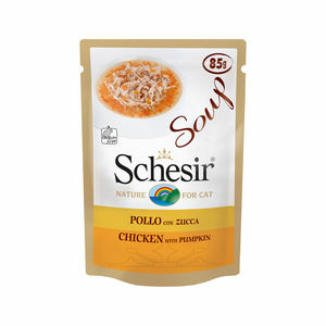 Schesir Kat Soep - Kip & Pompoen - 20 x 85 g