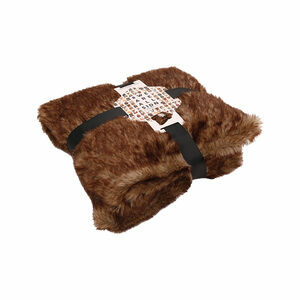 51 Degrees North - Rattan - Cover Bed - Fake Fur Brown - 50 cm