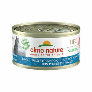 Almo Nature HFC 70 Kattenvoer - Blik - Tonijn, Kip en Kaas - 24 x 70 gram