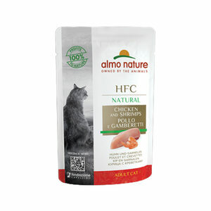 Almo Nature HFC Natural Kattenvoer Maaltijdzakje Kip en Garnalen 24 x 55 g