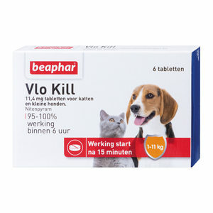 Beaphar Vlo Kill+ - Kat en Hond tot 11kg - 6 tabletten