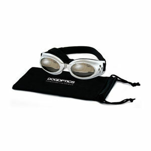 Dogoptics Hondenzonnebril Ibiza - Silver Frame & Mirror Lens - S