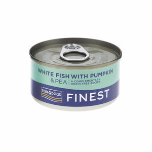 Fish4Dogs Finest - Witvis met pompoen & erwten - 85g x 12