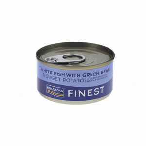 Fish4Dogs Finest - Witvis met zoete aardappel & sperziebonen - 85g x 12