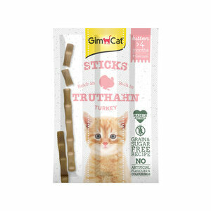 GimCat Kitten Sticks - Kalkoen - 3 sticks