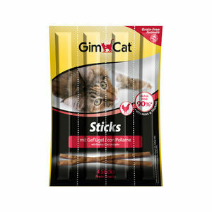 GimCat Sticks - Gevogelte - 16 Stuks (4 x 4 Stuks)