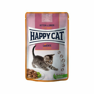 Happy Cat Kitten & Junior - Maaltijdzakje - Eend - 24 x 85 g