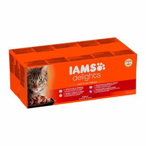 IAMS Delights Adult Cat Natvoer - Land & Sea Collection - Gelei - 48 x 85 g
