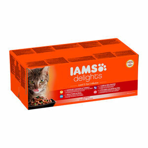 IAMS Delights Adult Cat Natvoer - Land & Sea Collection - Saus - 48 x 85 g