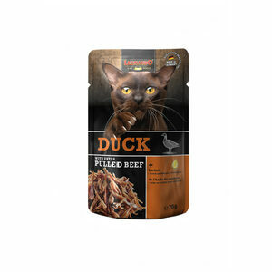 Leonardo - Duck + extra pulled beef - Pouch - 16 x 70 g