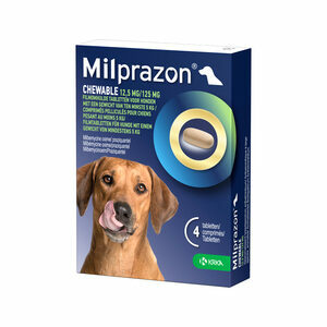 Milprazon Chewable 12,5mg/125mg - Grote Hond - 4 tabletten