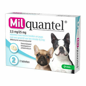 Milquantel Kleine Hond/Pup (2,5 mg) - 2 tabletten