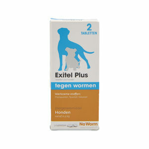 No Worm Exitel Plus Hond - 2 tabletten (vanaf 0,5 kg)
