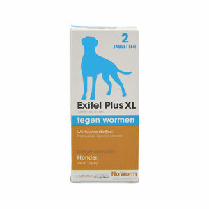No Worm Exitel Plus XL Hond - 2 tabletten (vanaf 17,5 kg)