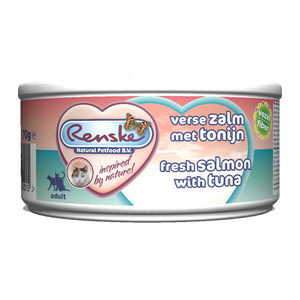 Renske Kat Vers Paté - Adult - Verse Zalm met Tonijn - 24 x 70 gram