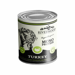 Riverwood Mono Proteïne Hondenvoer - Blik - Kalkoen - 6x400 g