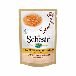 Schesir Kat Soep - Roze Zalm & Wortel - 20 x 85 g