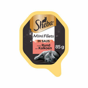 Sheba Mini Filets in saus - Rund & kalkoen - 22 x 85 g