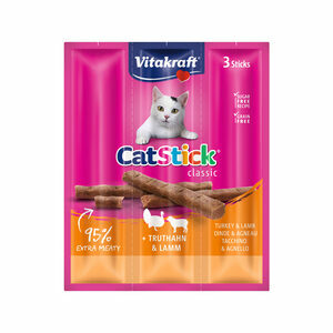 Vitakraft Cat Stick Mini - Kalkoen & Lam