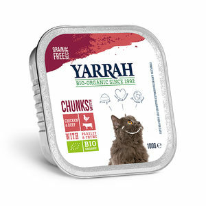 Yarrah - Chunks Kat Kuipje met Rund Bio - 16 x 100 g