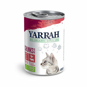 Yarrah - Natvoer Kat Blik Chunks met Kip & Rund Bio - 12 x 405 g