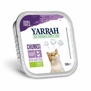 Yarrah - Natvoer Kat Kuipje Chunks met Kip & Kalkoen Bio - 16 x 100 g